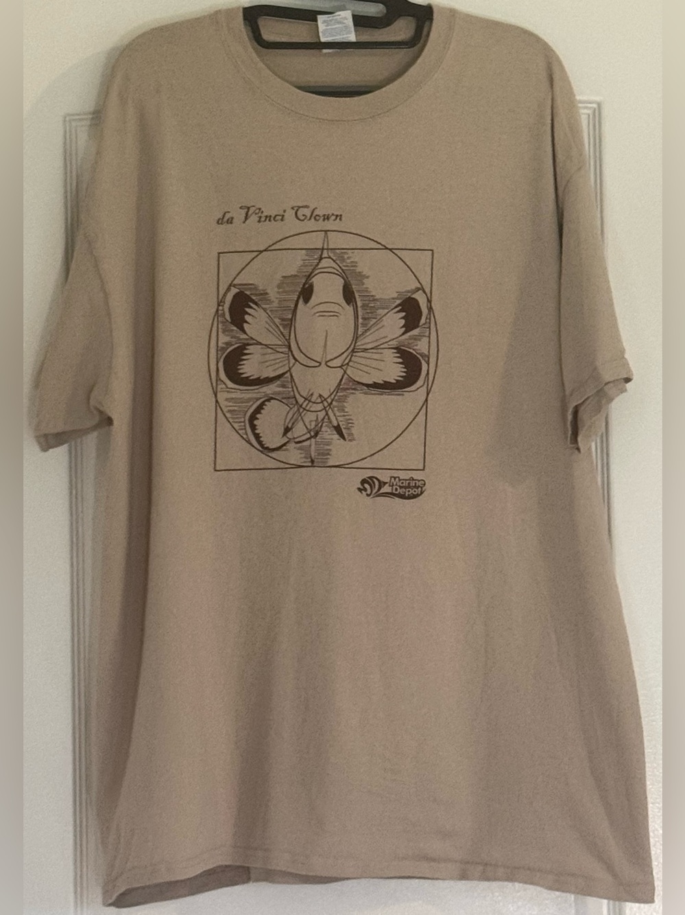 Marine Depot Da Vinci Clownfish Graphic T Shirt XL Reef Aquarium Fish Tee
